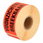ETIKET 130X50MM VOORZICHTIG BREEKBAAR ORANJE VELLUM WIK 1B ROL A 500 Productfoto