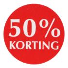 ETIKET 35MM ROND 50% KORTING ROOD MC WIK 2B ROL A 2000 Productfoto