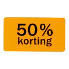 ETIKET 45X25MM 50% KORTING FLUOR ORANJE VELLUM WIK 1B A 1000 #2 Productfoto
