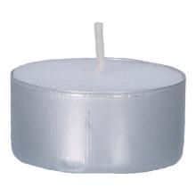 Teelichte &Oslash; 38 mm in Metallh&uuml;lse weiss 4 Stunden Brenndauer Produktbild