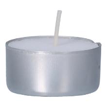 Tealights &Oslash; 38 mm in metal cups white  6 hours burning time product photo