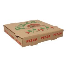Pizzakarton Francia 24 cm x 24 cm x 4 cm braun Neutraldruck Fahne Produktbild