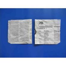 Snackt&uuml;te Kraftpapier 130 mm x 130 mm weiss 2-seitig offen Zeitungsdruck Produktbild