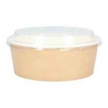 Salad cup craft-PE Ø 159 mm x 68 mm 1000ml brown with transparent PET-lid product photo