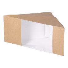 Sandwichbox cardboard-PLA 123 mm x 72 mm x 123 mm brown with window product photo