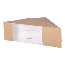 Sandwichbox cardboard-PLA 123 mm x 52 mm x 123 mm brown with window product photo