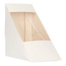 Sandwichbox Karton-PLA 123 mm x 72 mm x 123 mm weiss mit Sichtfenster Produktbild