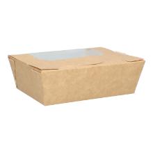 Salad box craft 160 mm x 120 mm x 50 mm 650 ml brown with PE-window product photo