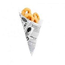 Pointed bags parchment 14 cm x 16 cm 40 g greaseproof newspaper print product photo