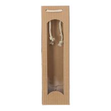 bottlebag corrugated cardboard 10 cm x 8 cm x 36 cm Focus Natur with window product photo