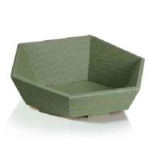 Pr&auml;sentkorb Wellpappe 27 cm x 29 cm x 10,5 cm hexagonal  oliv Produktbild