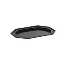 Servierplatte PET 29 cm x 21 cm octagonal schwarz Produktbild