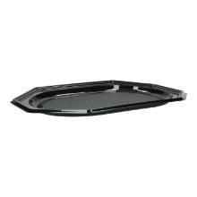 Serving platter PET 35 cm x 25 cm octagonal black product photo