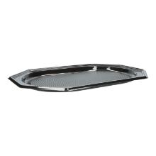 Servierplatte PET 45 cm x 30 cm octagonal schwarz Produktbild