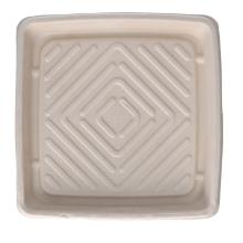 Bagasse-Servierplatte 270 mm x 270 mm x 28 mm braun quadratisch Produktbild