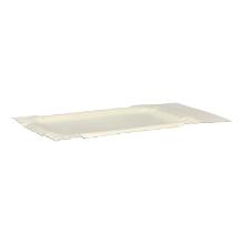 Pappteller eckig 9,5 cm x 15,5 cm x 3 cm weiss mit Abriss PrimeSource BeGreen Produktbild