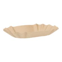 Pappschale 10 cm x 17,5 cm x 3 cm braun oval Fettbarriere PS BG FSC MIX Credit Produktbild