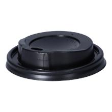 Flat lid PS Ø 80.0 mm with drinking hole black product photo