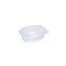 salad box 500 ml oval with hinge lid transp rPET 160,2 mm x 130,4 mm x 63,3 mm product photo