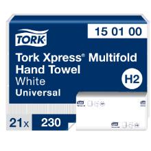 Folded towels 25.5 cm x 19.6 cm 1-ply multifold white H2 Tork Xpress product photo