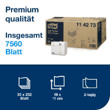 toilet paper 11 cm x 19 cm 2-ply single sheets white T3 Tork Premium product photo