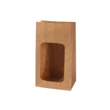 Craftpaper block bottom bag 9.5 cm x 6 cm x 18 cm brown with PLA window product photo