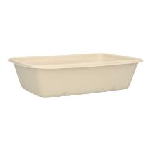 Bagasse-Men&uuml;schale 229 mm x 165 mm 58 mm ungeteilt 1050 ml weiss Produktbild
