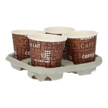 Wood pulp drinking cup tray for 4 cups product photo