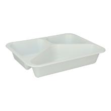 PP-Men&uuml;schale 227 mm x 178 mm x 40 mm 3-geteilt weiss 400+300+200 ml Produktbild