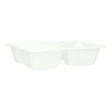 PP-Men&uuml;schale 227 mm x 178 mm x 50 mm 3-geteilt weiss 500+350+200 ml Produktbild
