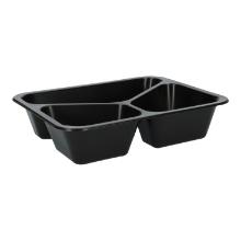 PP-Men&uuml;schale 227 mm x 178 mm x 50 mm 3-geteilt schwarz 500+350+200 ml Produktbild