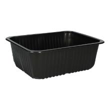 PP-Men&uuml;schale (mit Rippen) 227 mm x 178 mm x 80 mm ungeteilt schwarz 2300 ml Produktbild