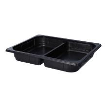 PP-Schale 1/2 GN 325 mm x 265 mm x 50 mm 2-geteilt schwarz 1200+1200 ml Produktbild