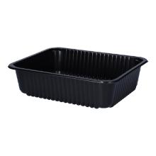 PP-Tray 227 mm x 178 mm x 60 mm undivided black with ribs 1800 ml product photo