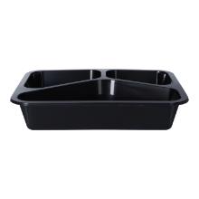 PP Tray 228 mm x 178 mm x 45 mm 3-divided black product photo