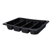 PP-Schale 1/2 GN 325 mm x 265 mm x 50 mm 4-spiessgeteilt schwarz 4x550 ml Produktbild