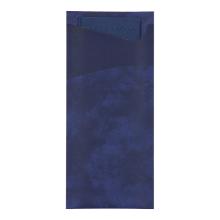 Bestecktasche Sacchetto 8,5 cm x 19 cm dunkelblau + Serviette 2-lagig dunkelblau Produktbild