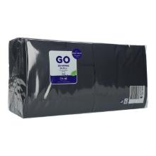 Napkin 33 cm x 33 cm 3-ply 1/4 fold black product photo