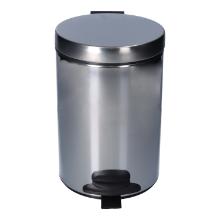 Abfallbeh&auml;lter &Oslash; 17 cm x 26 cm 3L Silber mit Pedal Produktbild