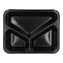 Mehrweg-Men&uuml;schale 227 mm x 178 mm x 50 mm 3-geteilt 215+300+580ml schwarz Produktbild