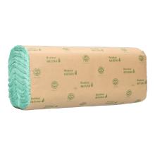 Folded towels recycled 25 cm x 23 cm 1-ply Z-fold green Hostess product photo