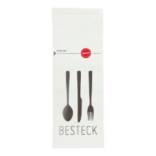 Pochette 10 cm x 26 cm white knife+fork+spoon FSC Mix 70% product photo