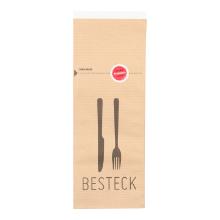 Bestecktasche 10 cm x 26 cm braun Messer+Gabel FSC Mix 70% Produktbild