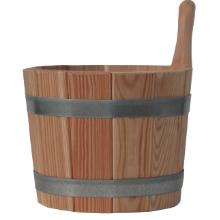 Holz-Aufgu&szlig;eimer &Oslash; 25 cm x 20 cm 5L braun mit 10cm Handgriff Produktbild