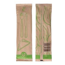 Holz-Besteckset Gabel+Messer+Serviette gewachst VERIVE FSC 100% Produktbild