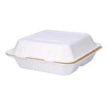 Bagasse-Men&uuml;box 236 mm x 229 mm x 85 mm 3-geteilt 1100 ml weiss VERIVE Produktbild