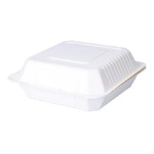 Bagasse-Men&uuml;box 236 mm x 229 mm x 85 mm ungeteilt 1100 ml weiss VERIVE Produktbild