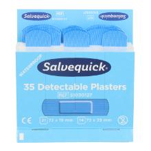 Salvequick Detectable Plasters 72 mm x 19 mm and 72 mm x 25 mm blue product photo
