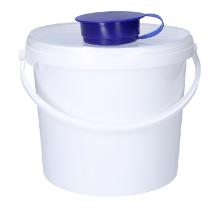 Spender-Eimer &Oslash; 24,5 cm x 22 cm 5,7L weiss mit Deckel blau f&uuml;r Reinigungst&uuml;cher Produktbild