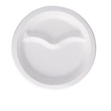 Bagasse-Teller &Oslash; 22 cm 2-geteilt weiss Produktbild